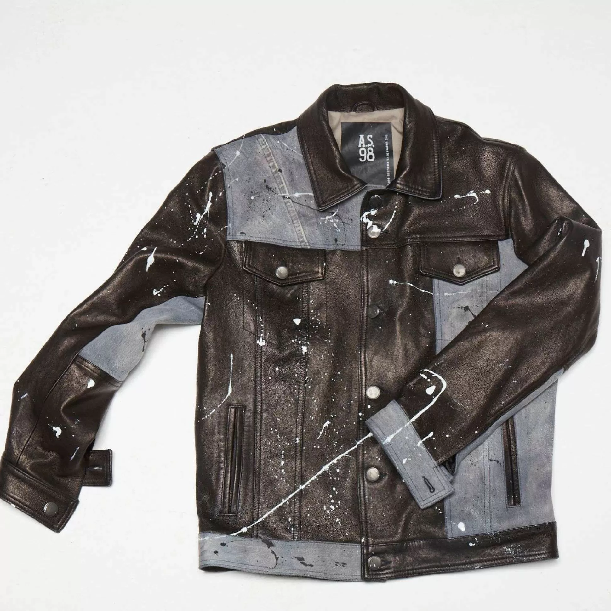 Discount A.S.98 Leather Jacket Bruce